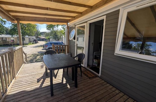 Lege-Cap-Ferret House | Mobilhome 6 pers-vue bassin-plage-clim