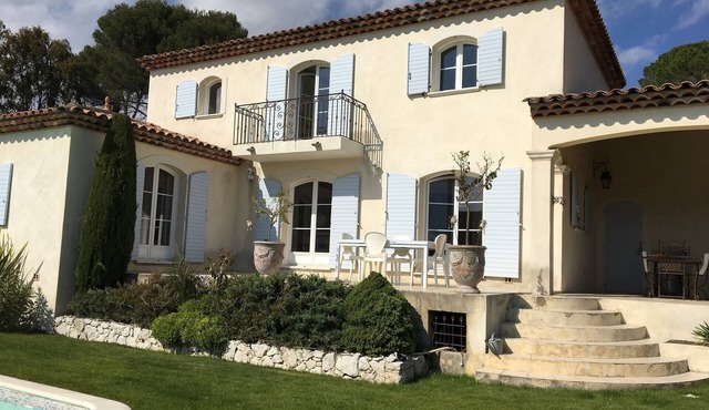 Idyllic setting Bastide family view Saint Paul de Vence and sea