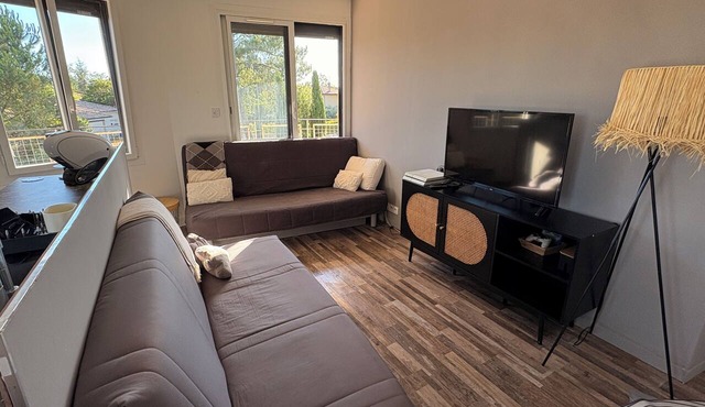 La Bulle Zen—2 bedrooms—Living room—Fully equipped kitchen—Terrace—Air conditioning—Parking spaces