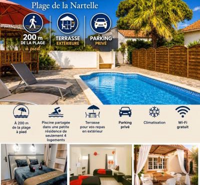 Maison Julia- Plage de la Nartelle 200M -Terrasse - Piscine au sel - Parking - BBQ - check-in de 15h à 20h maximum- séjour calme & détente Rêve D'Azur Sainte Maxime