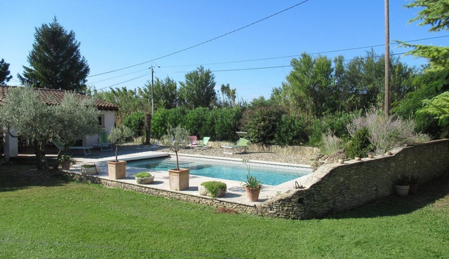 Self-contained apartment with swimming pool