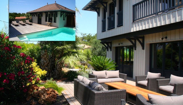 Stunning villa with heated pool and aircon in Cap Ferret, near the dunes!