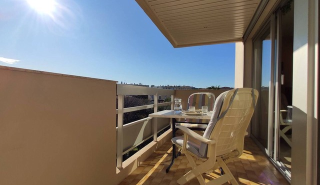 Sunny Studio with Terrace & Parking, 250m from Beach in Antibes