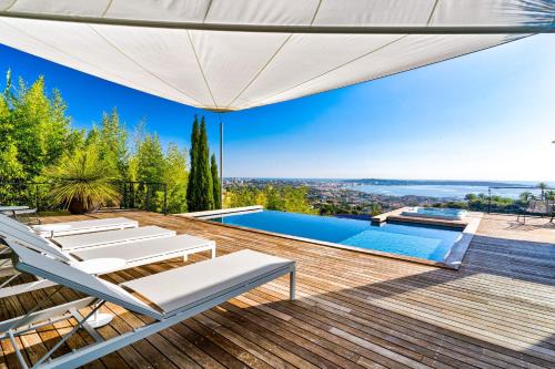 Villa Bambou bei Cannes mit Blick auf Cap Antibes