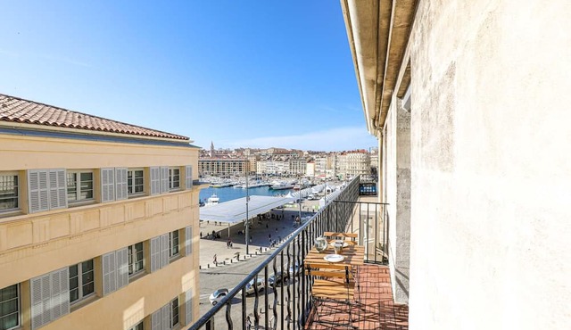 Le Pythéas - Vue Vieux-Port avec terrasse et clim